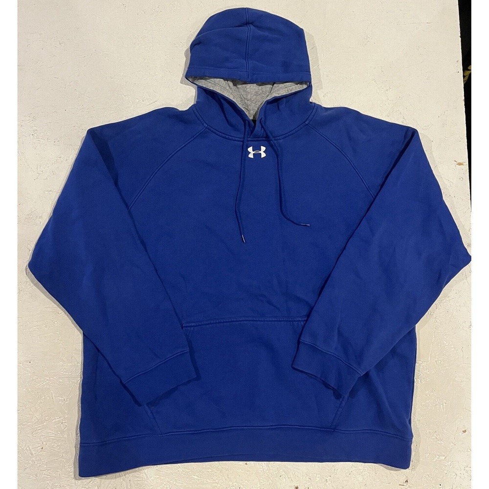 Under Armour Hoodie Men 2XL Blue Fleece Sweatshirt Protect This House Athletic